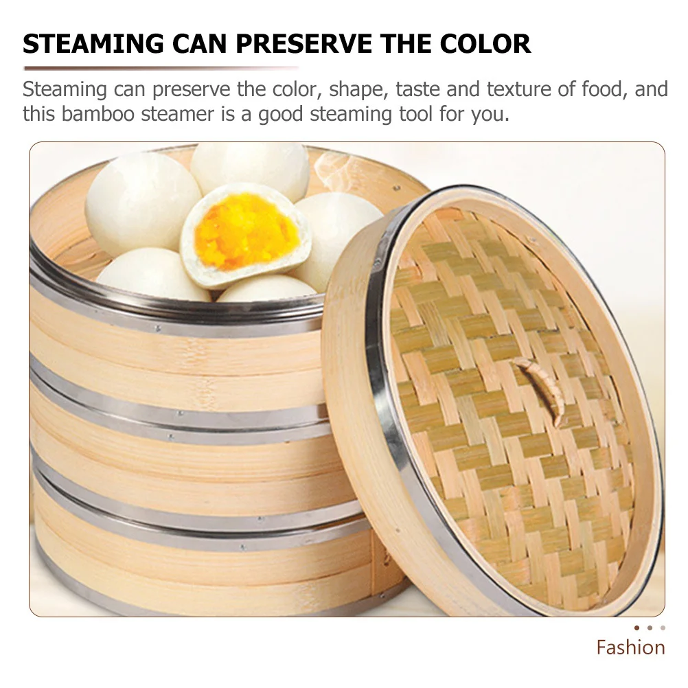 Bamboo Food Large Capacity Kitchen Steamer For Dumplings Fish Veggies Cooking Tool Bamboo Steamer Basket Kitchen