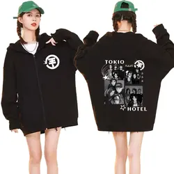 Punk Rock Band Tokio Hotel Beyond The World Tour 2023 Zipper Hoodie Men Women Fleece Zip Up Sweatshirt Oversized Jacket Pullover