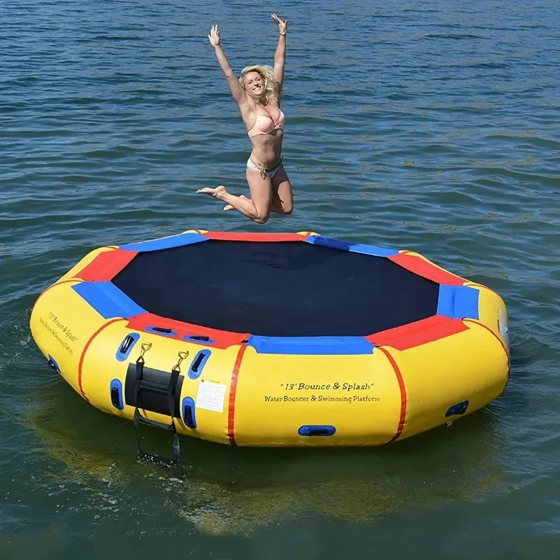 Inflatable Water Play Equipment Floating Trampoline Water Aqua Jumping Bed Inflatable Trampoline