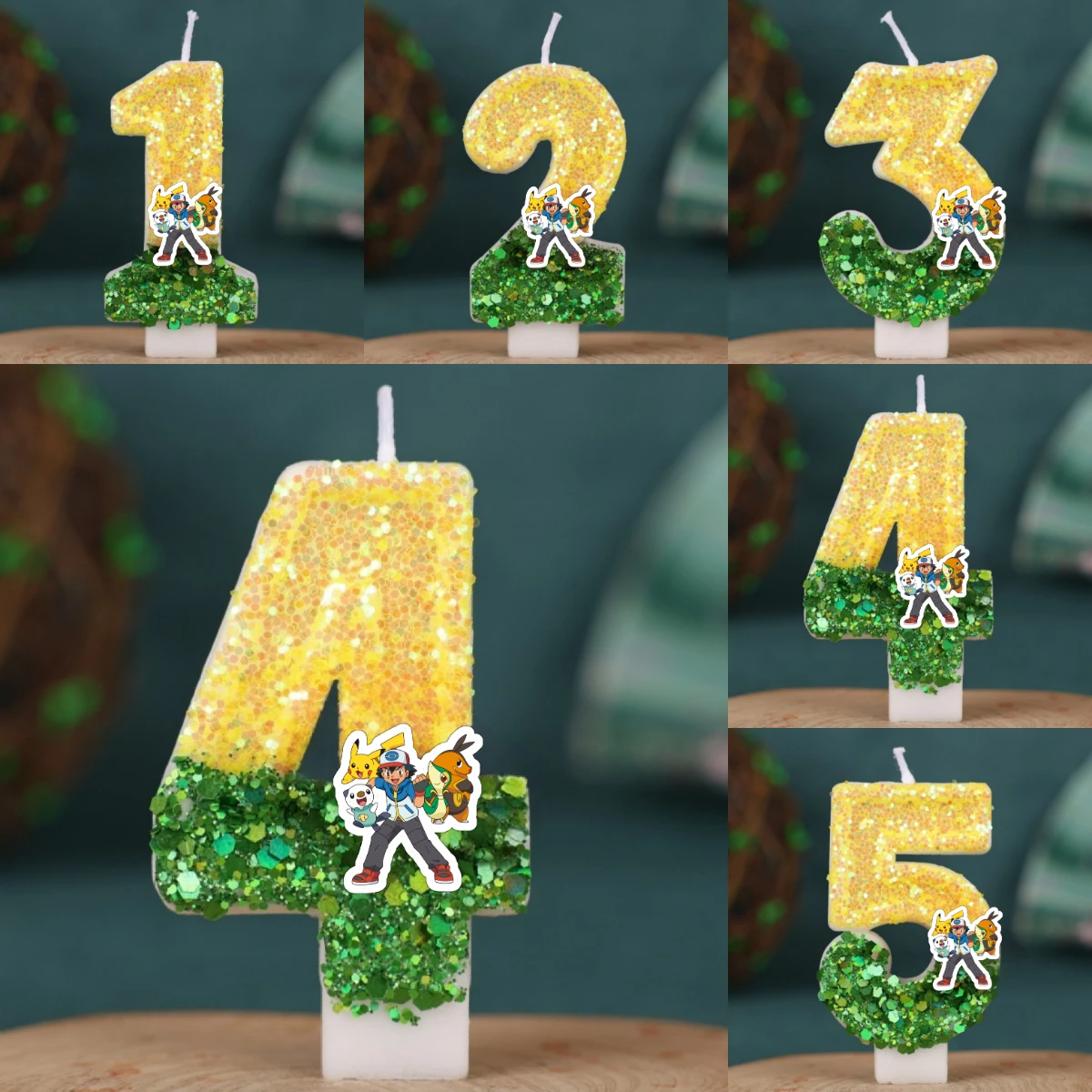 Pikachu Kerze Kuchen Anime Figur Pikachu Nummer 0-9 Geburtstag Kuchen Kerze Kinder Baby Dusche Kuchen Topper Dekoration Lieferungen