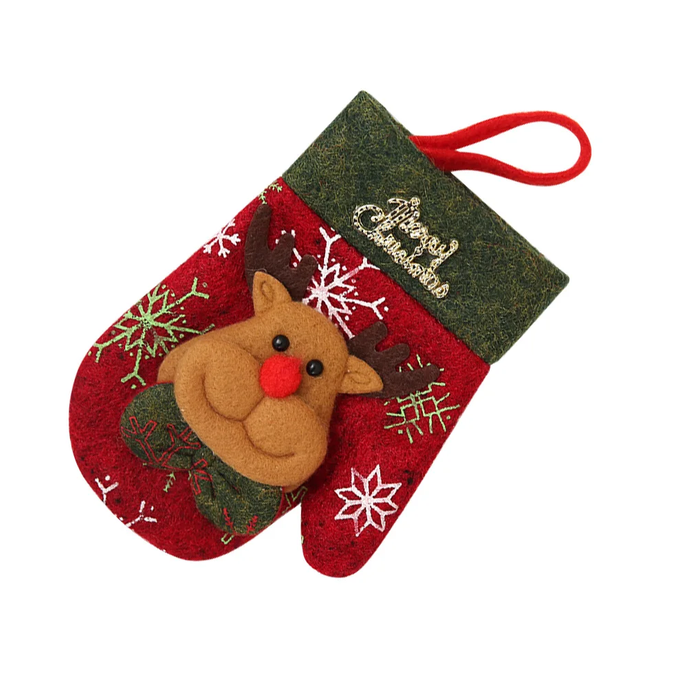 

1Pcs Christmas Cutter Fork Holder Glove Shape Premium Cutlery Bag Tableware Holder Party Dinner Gift Candy Bag