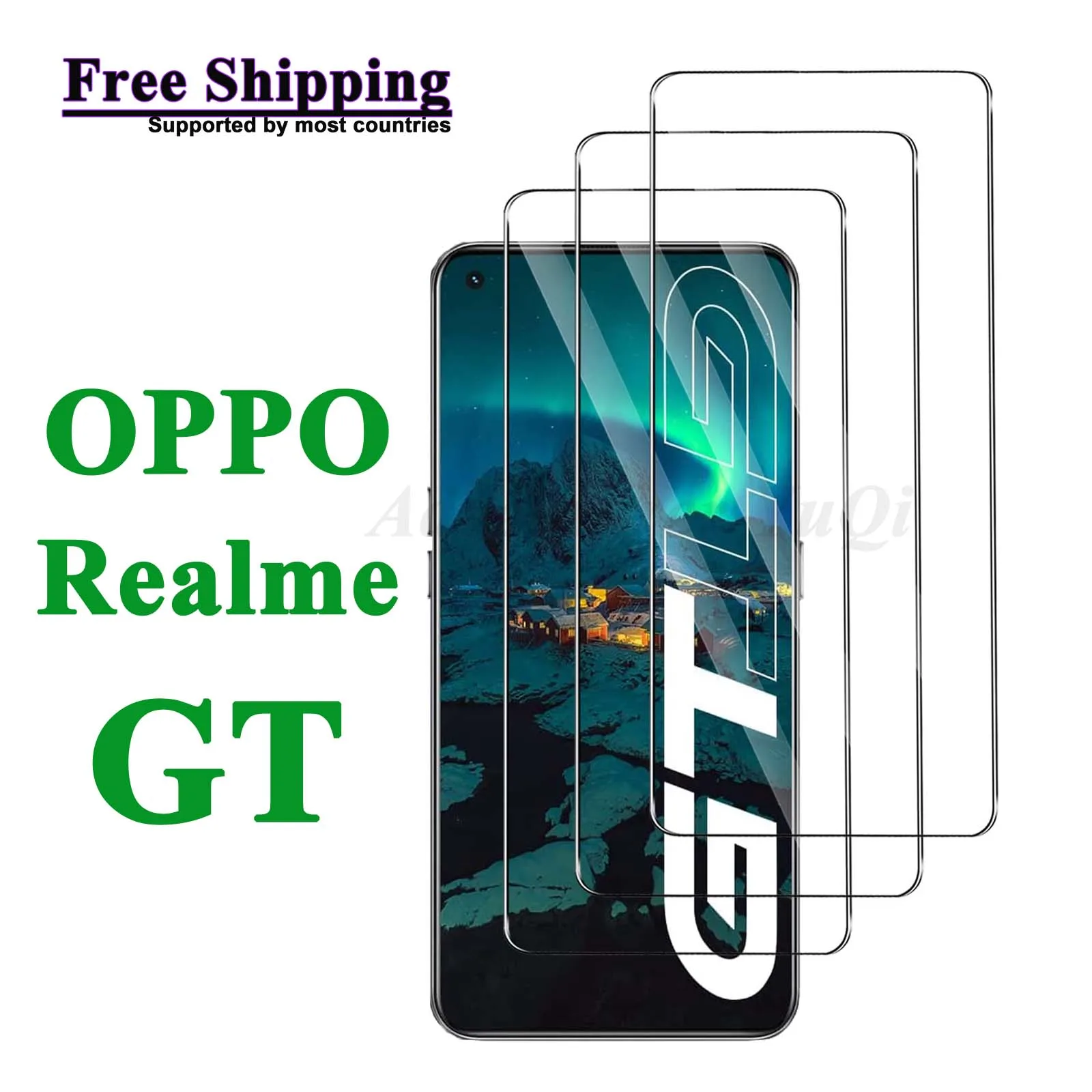 

Screen Protector For OPPO Realme GT, Tempered Glass High Aluminum HD 9H Transparent Ultra Clear Anti Scratch Case Friendly