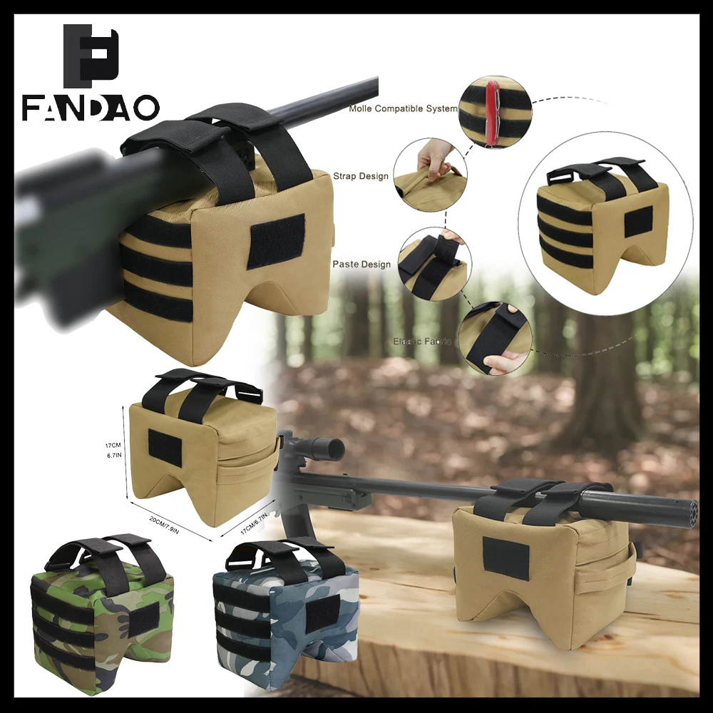 

Tactical Shooting Sandbag Airsoft No-Filled Front Rear Gun Rest Support Bag Pouch with Strap for CS Shooting Hunting Photography