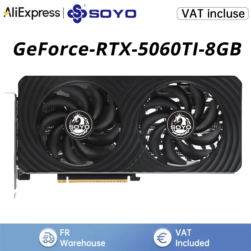 SOYO NVIDIA GeForce RTX 5060TI 8GB Graphics Card GDDR7 128bit High-performance Gaming Graphics Card PCI-E 4.0 x16 rtx5060ti GPU