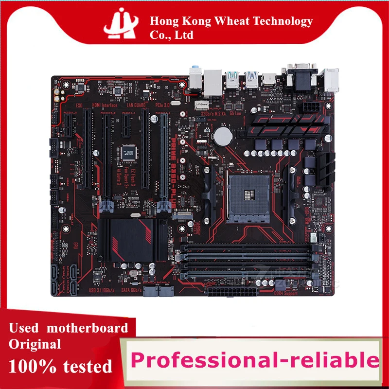 For AMD B350 PRIME B350-PLUS motherboard Used original Socket AM4 DDR4 32GB USB3.0 SATA3 Desktop Mainboard