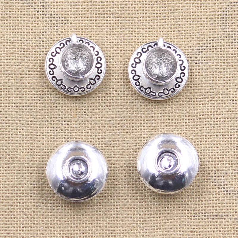 8 sztuk Charms filiżanka kawy herbaty 14x14x7mm antyczny wisiorek dopasowanie, w stylu Vintage tybetański brąz srebrny kolor, DIY dla ręcznie