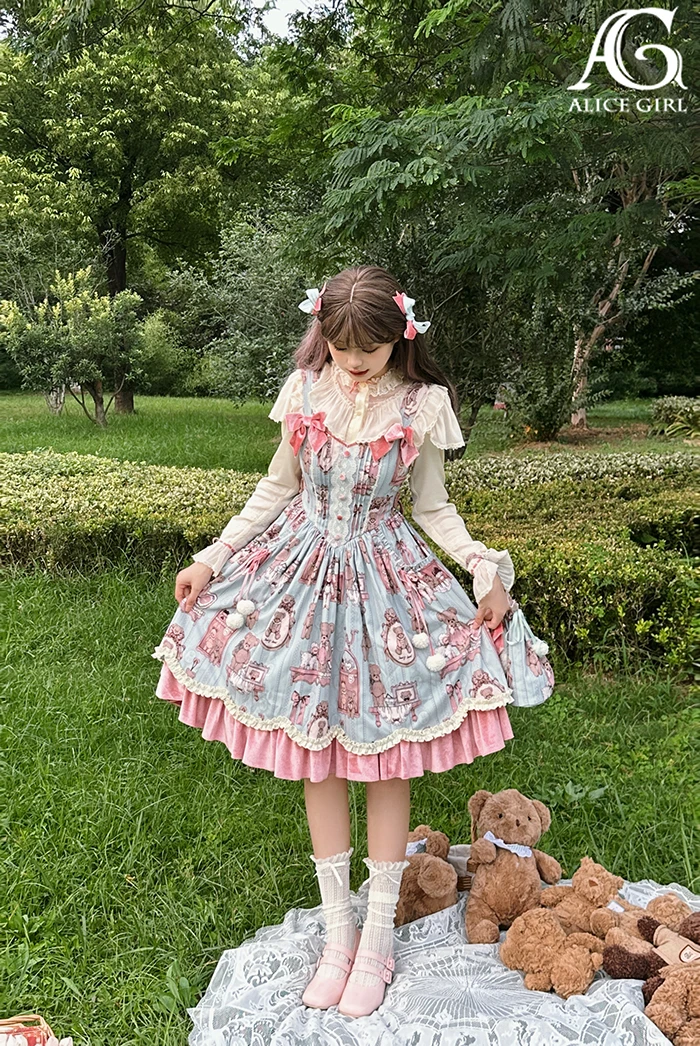 Imagem -06 - Alice Girl-sweet Lolita Limited Jsk Vestido Urso e Boneca Pré-encomenda