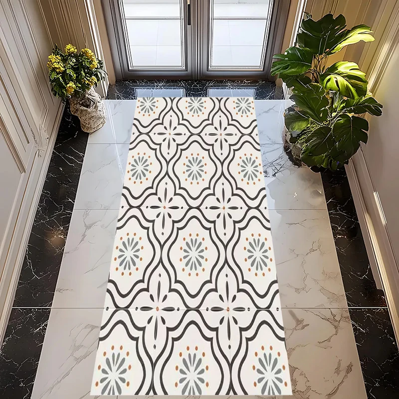 ヴィンテージグリーン幾何学模様タイルパターンランナーラグプリ - Commercial Kitchen Tile Flooring のレビューと価格