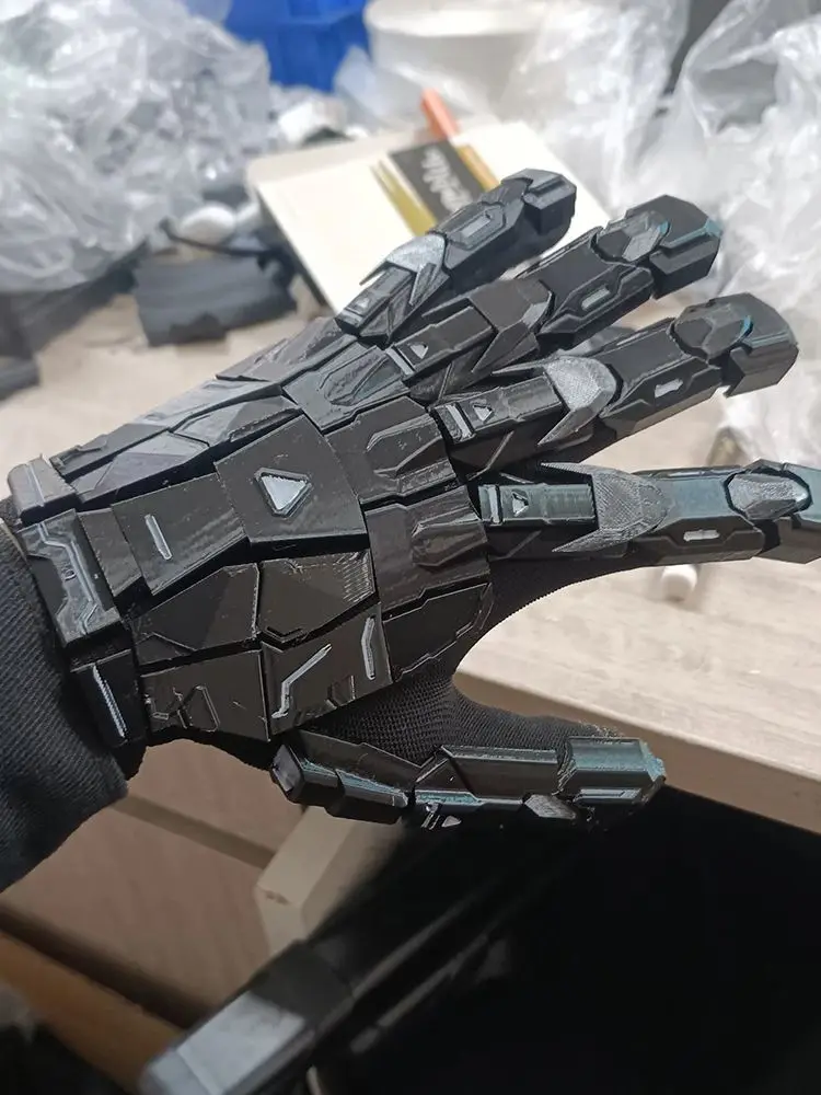 3D-Druck Handgefertigte Klebende Punk-Mechanische Handschuhe Vintage Gothic Tragbare Handschutzrüstung Unisex Techwear Cosplay Exoskelett-Handschuhe – Detail 1
