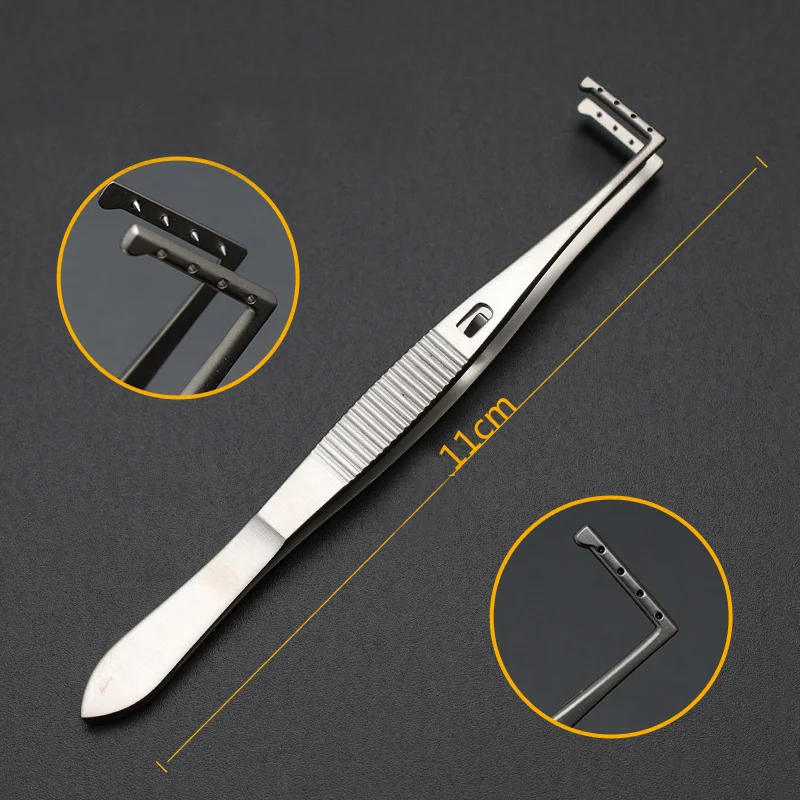 Strabismus Tweezers Micro Tweezers Strabismus Tweezers Beauty Tweezers Ophthalmology Microscope Tooth Lock Type Surgical Instrum