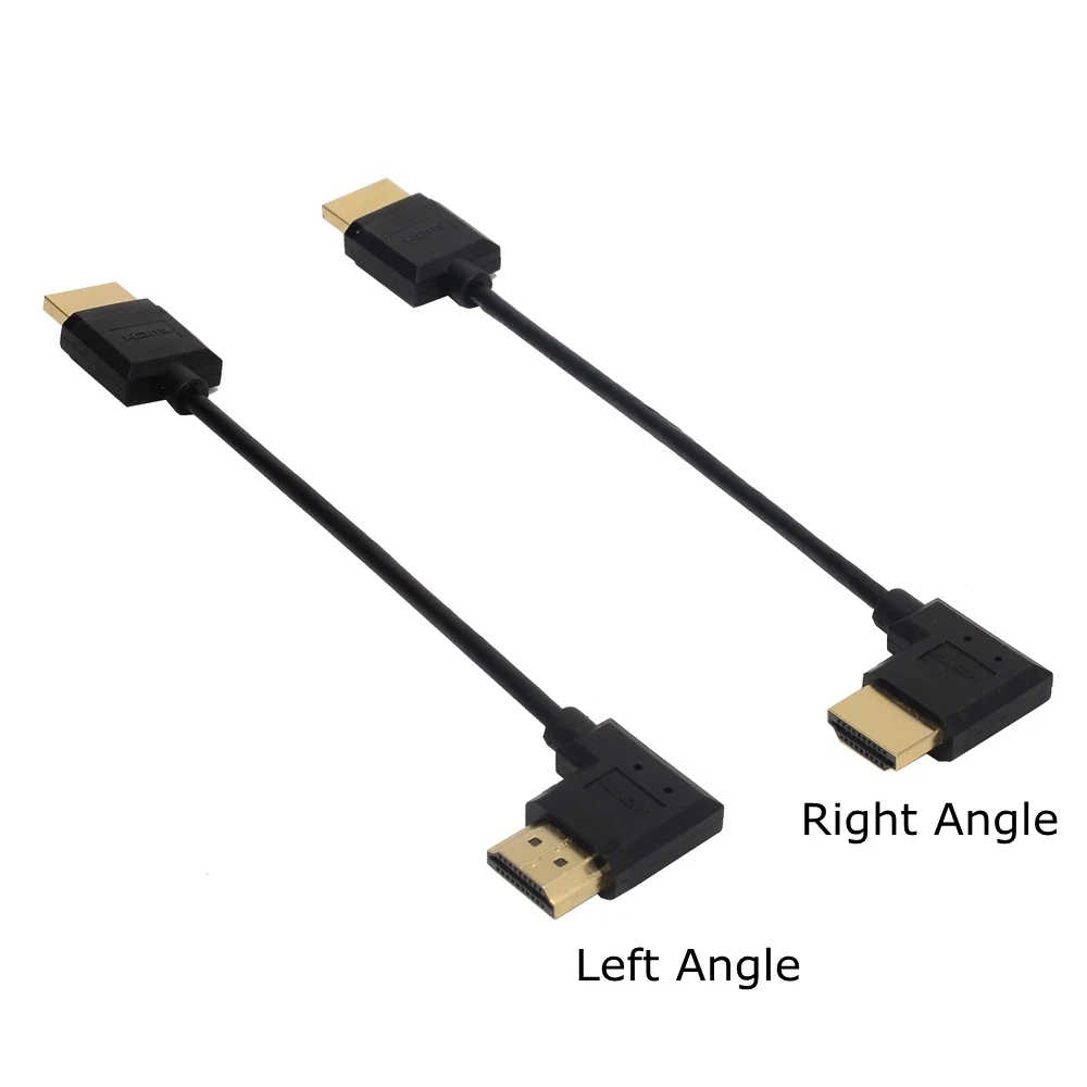 OD3.2mm Super Extreme Slim High Speed HDMI-compatible Cable 2.0 Left Right Angled 90 Degree Male Thin Short Cable 4K*2K@60HZ