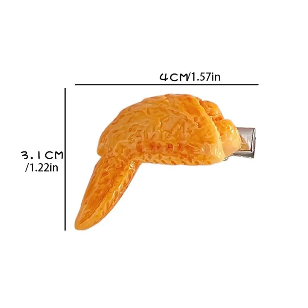 Fried Chicken Simulated Food Hair Clip Creative Geometry French Fries Fake Food Hairpin Headwear Duckbill Clip Girls