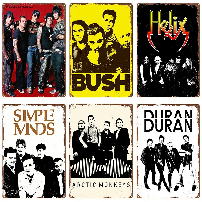 ملصق معدني للموسيقى ، فرقة موسيقى الروك ، الباب ، صفيحة قصدير ، لوحة حديد ، للمنزل ، بار ، حانة ، كهف ، زخرفة الجدار #1