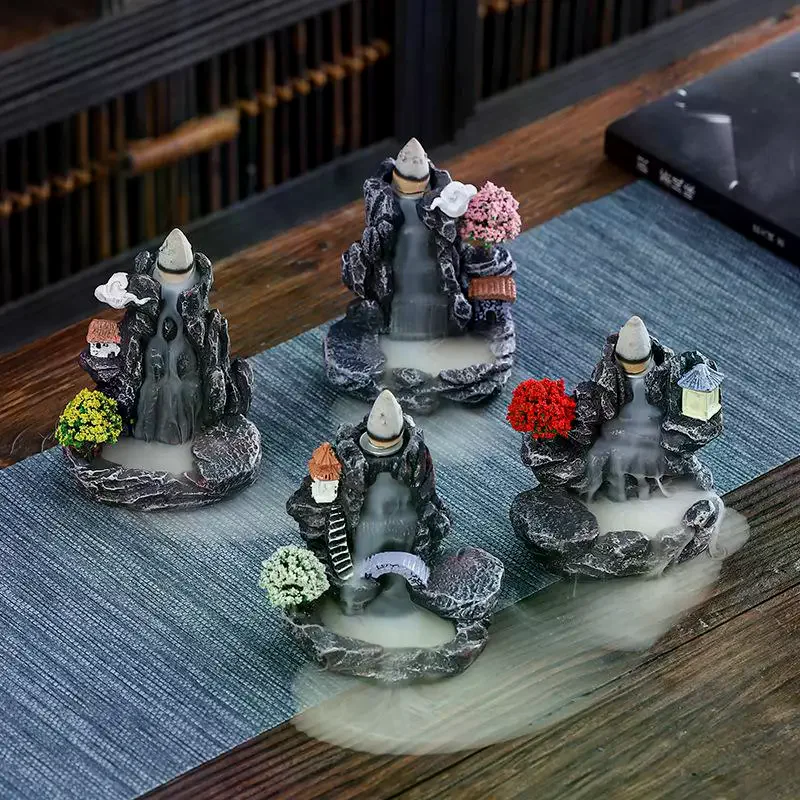 حامل البخور ارتجاعي شلال مبخرة ديكور المنزل الروائح زخرفة البخور المخاريط مع مخاريط البخور ارتجاعي #3