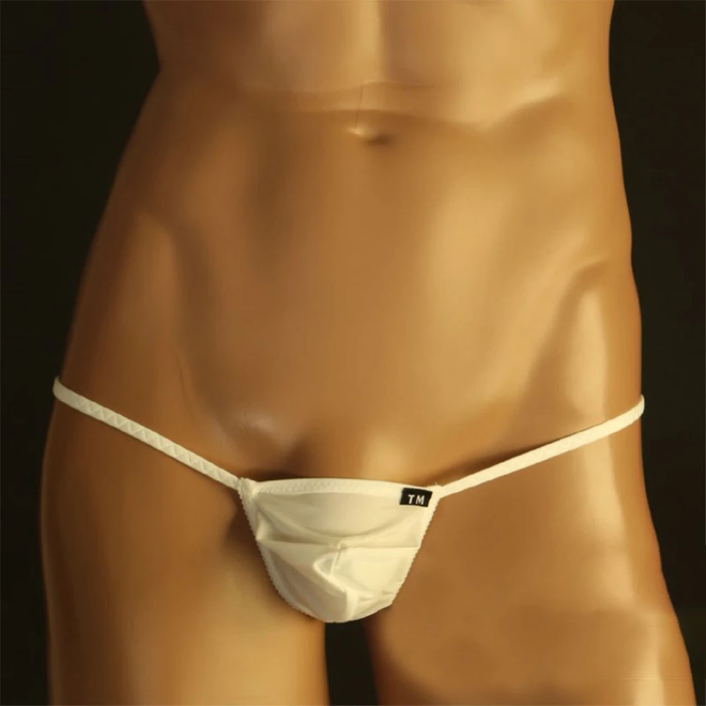 

Fashion Men Underwear Mens Brief T-back Bikini Thong Breathable Briefs Bulge Pouch Ice Silk Lingerie Low Waist