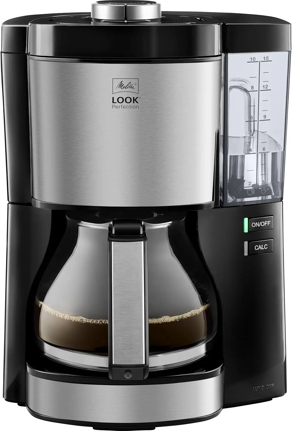 Melitta Look Perfection - Kaffeemaschine mit abnehmbarem Wassertank، Filterkaffeemaschine mit Glaskanne und Tropfstopp، fazer bis