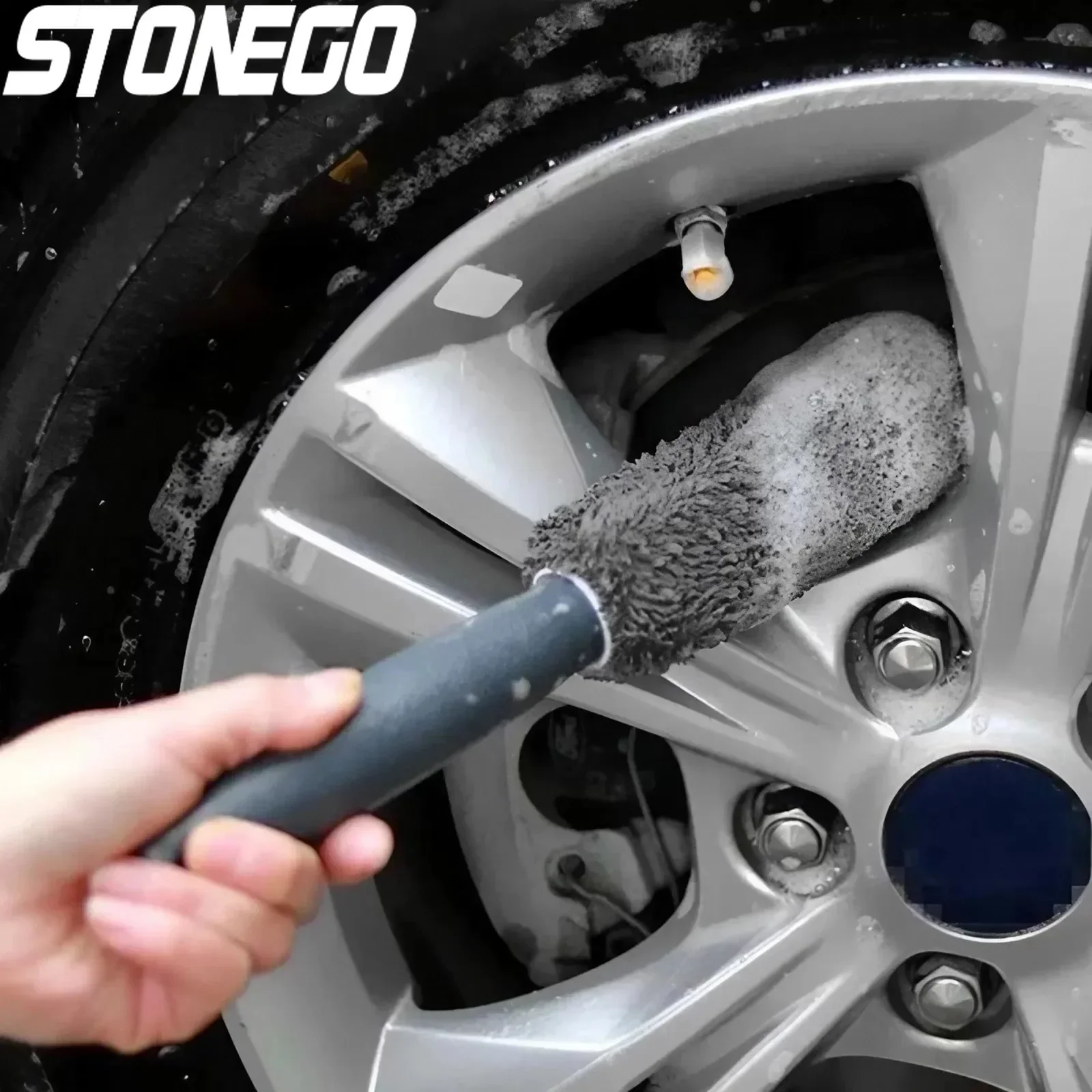 Microfiber Wheel Cleaning Brush Automotive Care Tool Twisted Cloth Detail Brush for Tire Maintenance and Rim Cleaning