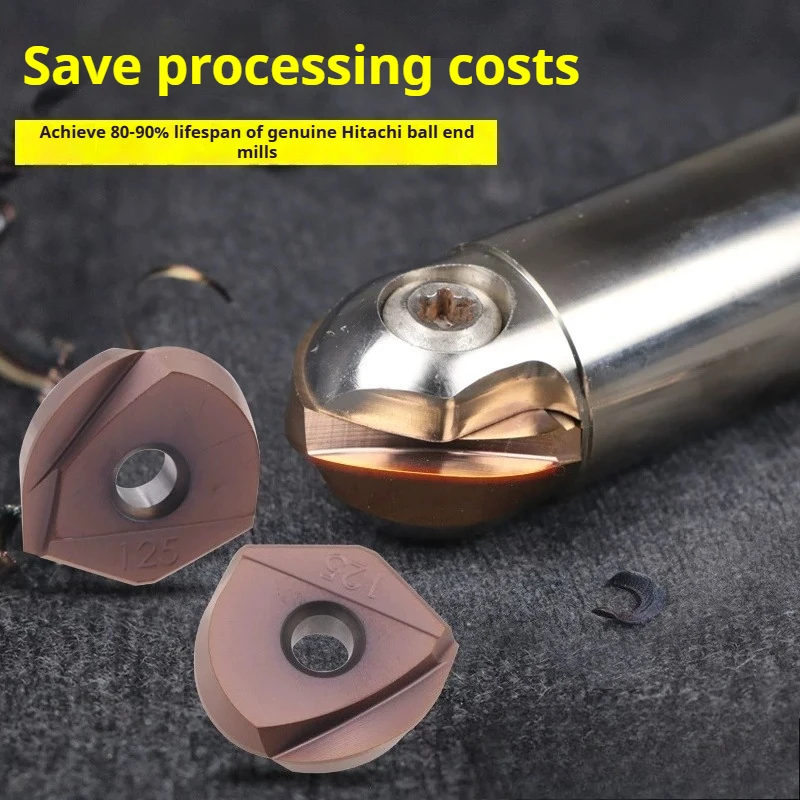ZPFG160 ZPFG200 ZPFG250 Carbide Ball Head Milling Inserts ZPFG Series Semi-circular High Hardness CNC Tools
