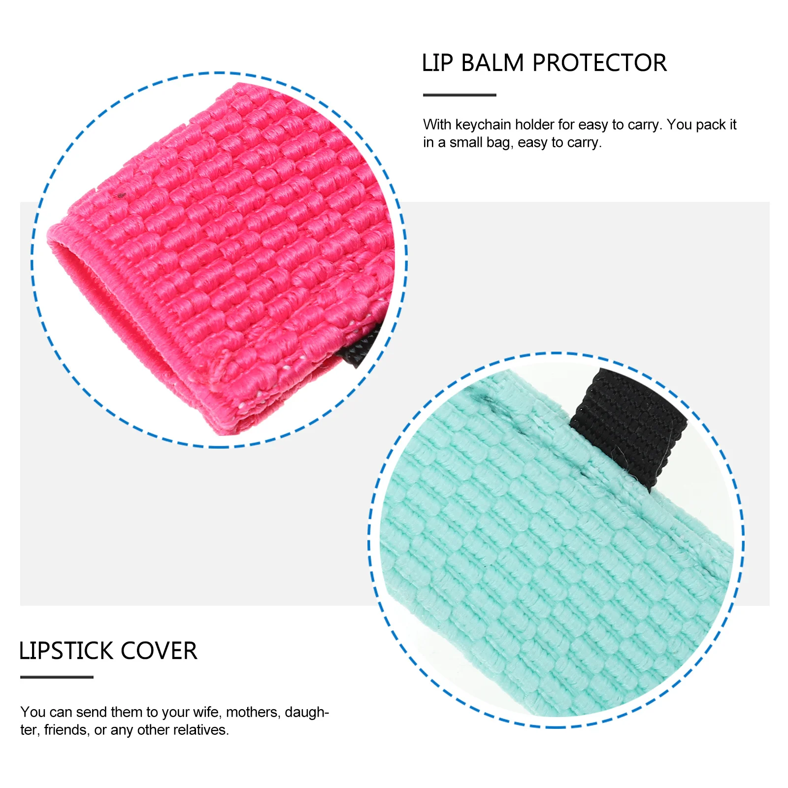 

5Pcs Lip Balm Protector Keychain Portable Lipstick Cover Holder Sleeve Travel Carrying Pouch Lipstick Protective Cover Tube