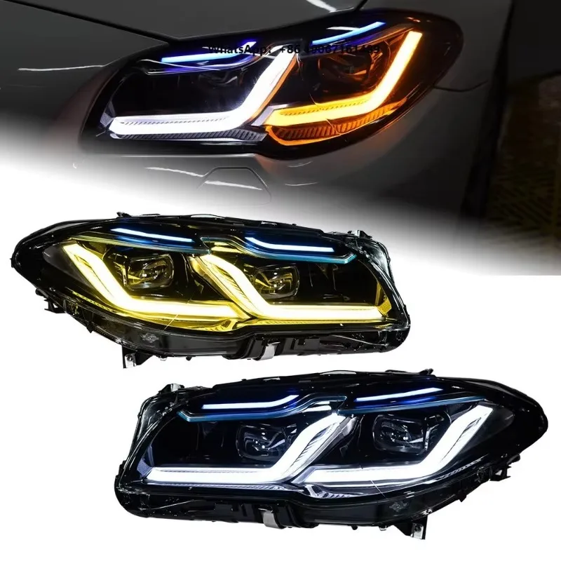 LED Headlight Assembly for 5 Series 2011-2017 G38 Style Dual L DRL 12V 6000 Lumens Plug and Play New PJ