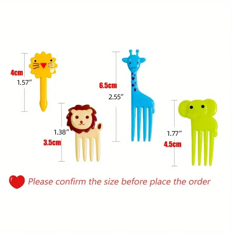 30/38Pcs Animal Food Selection Reusable Cute and Fun Cartoon Animal Fruit Food Toothpicks Fruit Salad Fork Bento Box Accessories