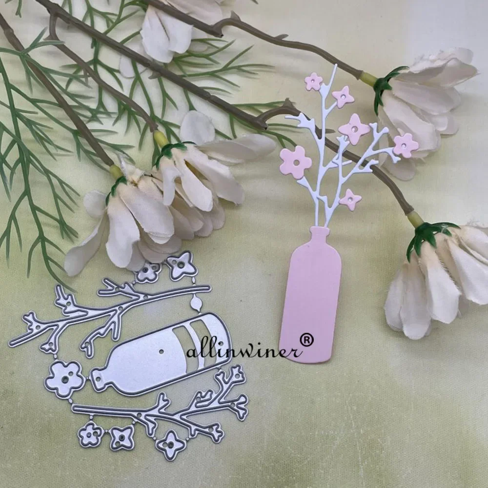 

Украшение вазы для цветов, металлические трафареты для резки, трафареты для DIY, скрапбукинга, декоративное тиснение, шаблон для высечки ручной работы