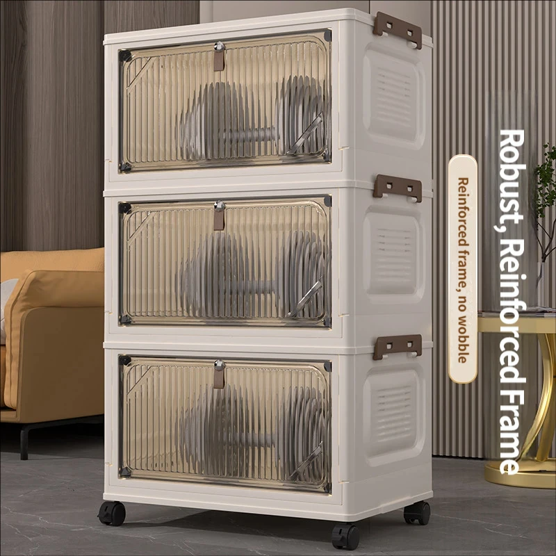 Thickened Slim Storage Cabinet with Flip-Top for Living Room Bedroom Bedside Snacks & Cosmetics Organizer
