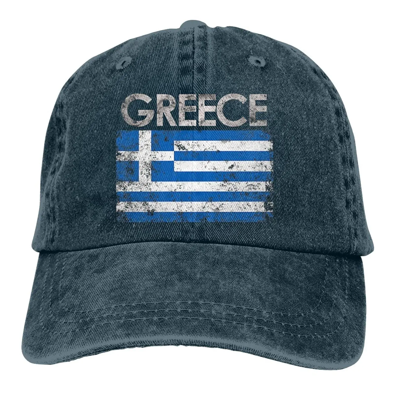 

Greek Flag of Greece Denim Hats for Mens Womens Baseball Caps Casquette Navy, One Size