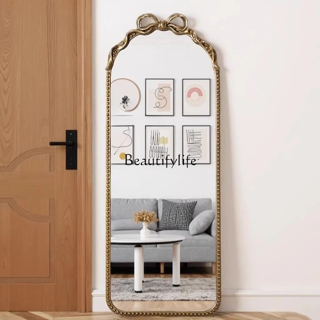 French retro full-length mirror wall-mounted household engraved floor-to-ceiling ins fitting mirror