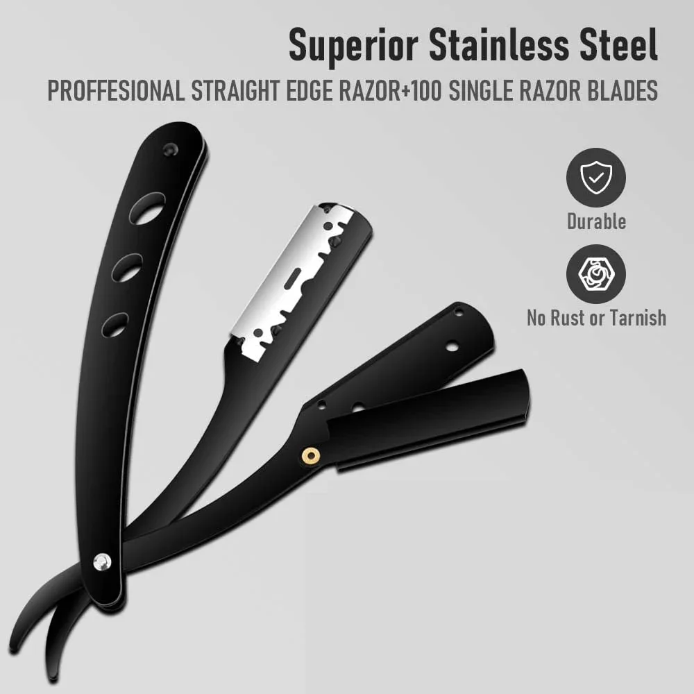 

（ 1 Holder+10/20 Blades ）Straight shaver arm, men's folding manual shaver, men's shaver, razor sharp blade barber shop razor