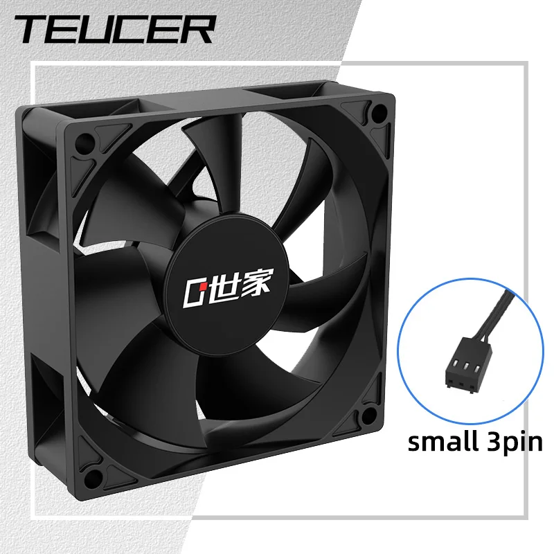 Teucer 8CM Silent PC Case Fan 12V Small 3Pin Hydraulic Bearings 2200rpm for Computer Chassic Radiator Mute Cooling Ventilador