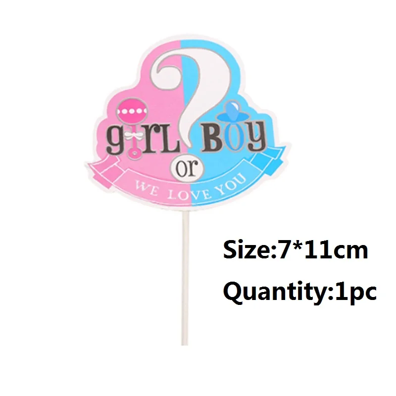 Baby Gender Reveal Cake Insert Flag, Insert Tag, Question Mark, Decoration for Girl or Boy