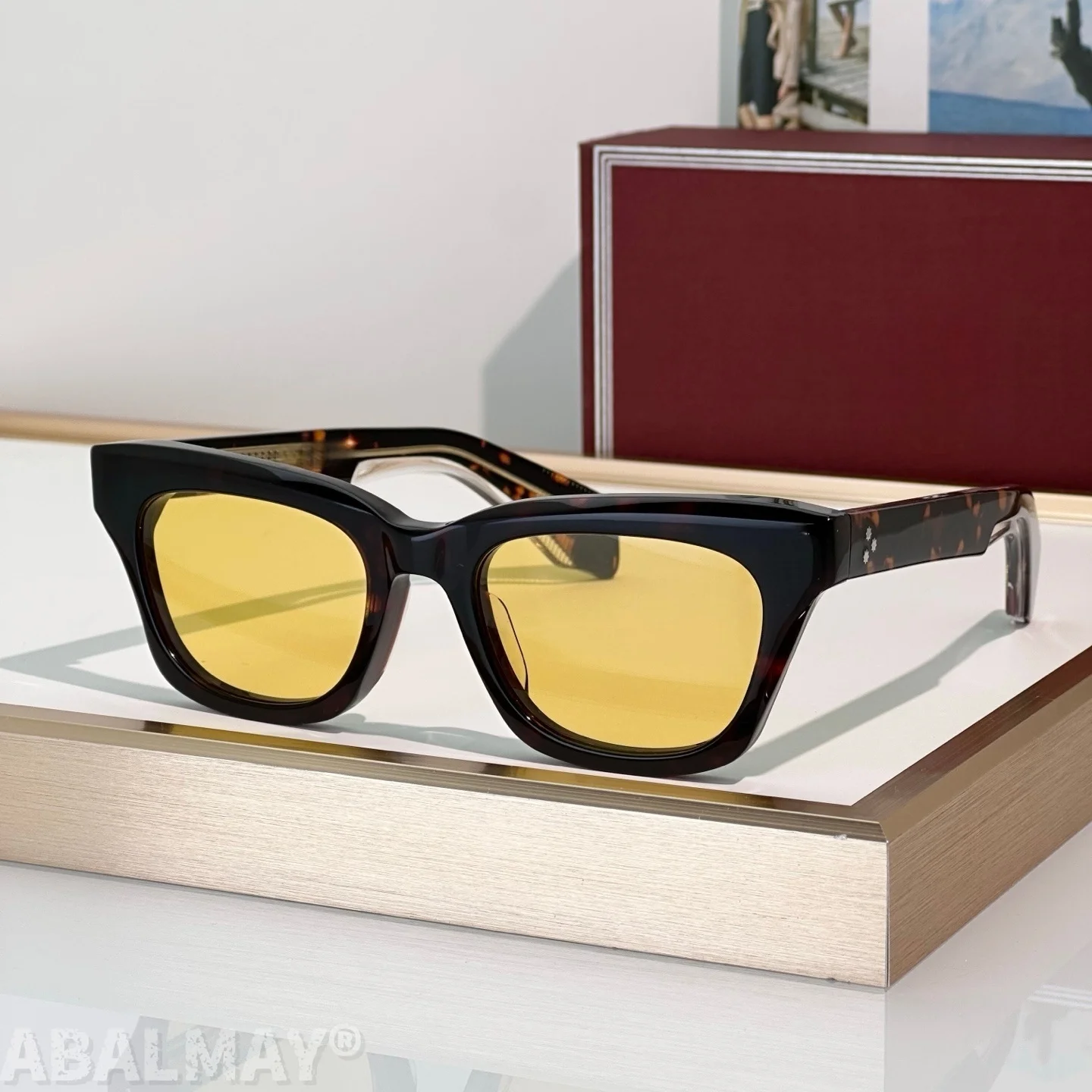 

DEALAN-EPOXY 50mm Top Quality Mens Sunglasses for Women Classic Punk Luxury Acetate UV400 Designer Sunglasses with box