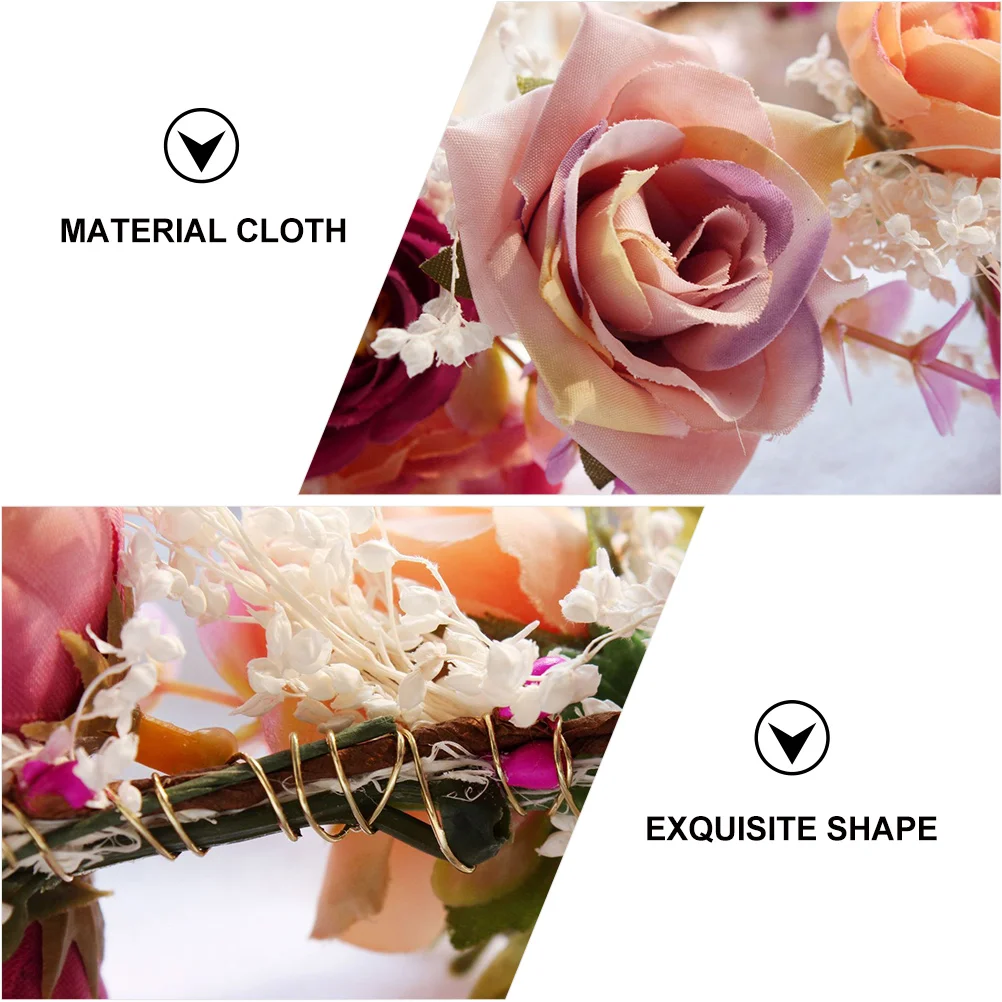 

Flower Headdress Wedding Bride Hair Wear Cloth Headpiece Bridal Accessory H made Wreath Photo Props Party Charm