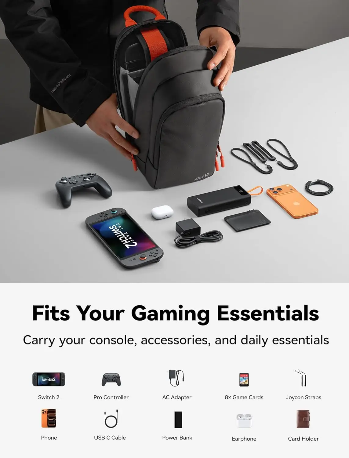 

Игровая сумка-слинг JSAUX для Steam Deck LCD/OLED, защитный чехол для путешествий с защитой джойстиков и большой вместимостью для Steam Deck, BG0131