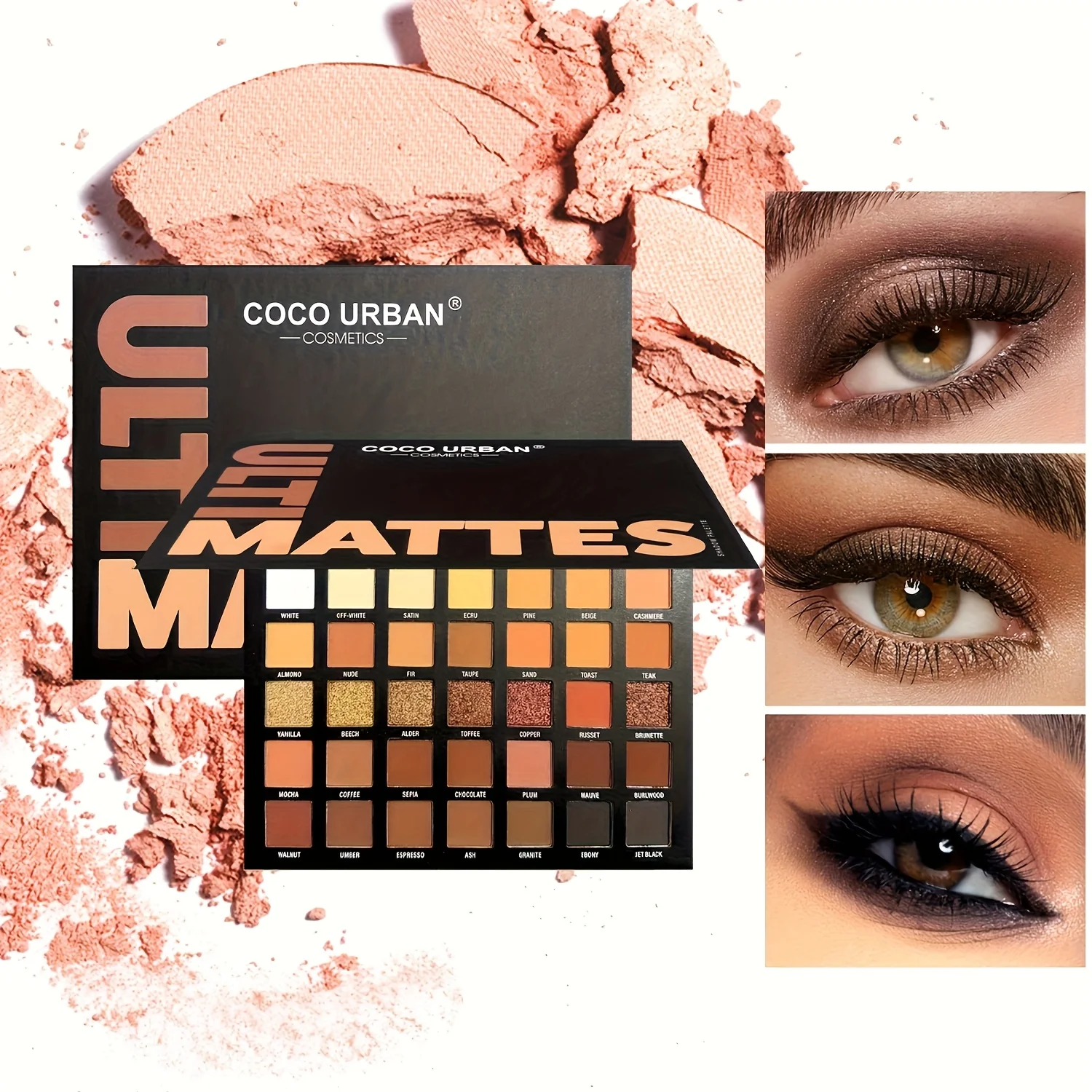 35 Shades Matte & Shimmer Eyeshadow Palette, Warm Nude Brown Large Makeup Palette, Highly Pigmented Long Lasting for Daily Party