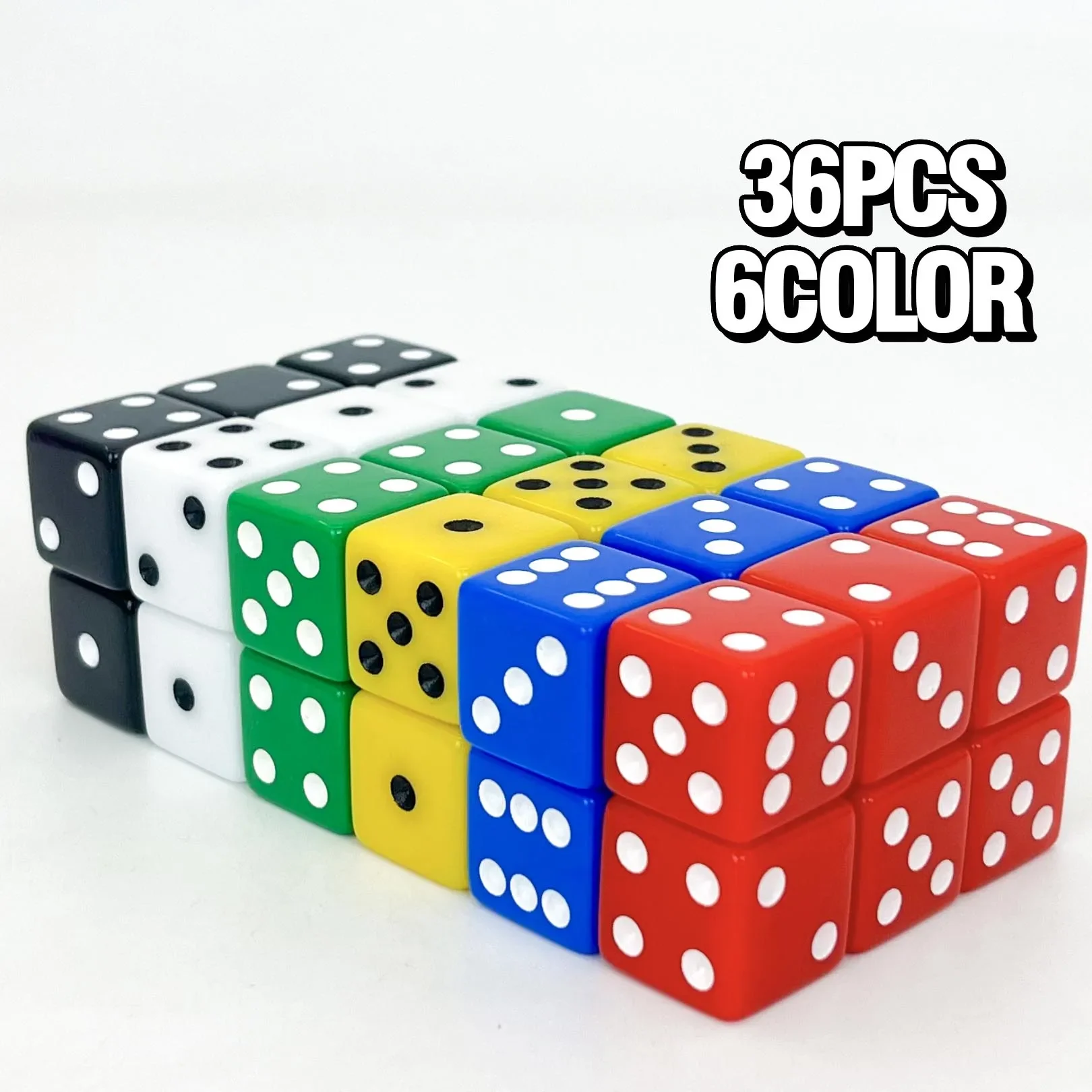 

19mm Acrylic 6 Side D6 Square Corner Opaque Colorful Dice For Board Game Party Gift