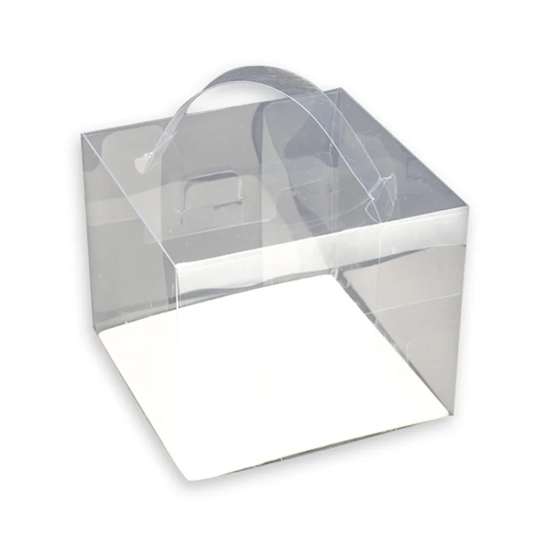 Transparent Cake Box with Handle Various Size Clear Square Cupcake Boxes Dessert Packaging Boxes Wedding Birthday Party Supplies