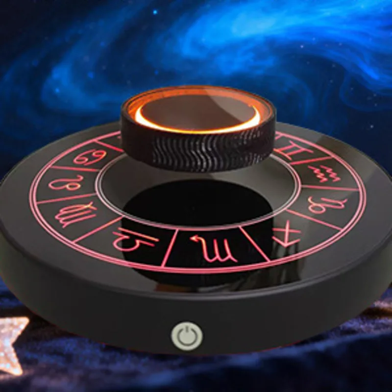 Zodiac Night Light Crystal Pyramid Lamp Maglev Rotating Constellation LED Ambient Light Bedroom Desk Home Decor Creative Gift