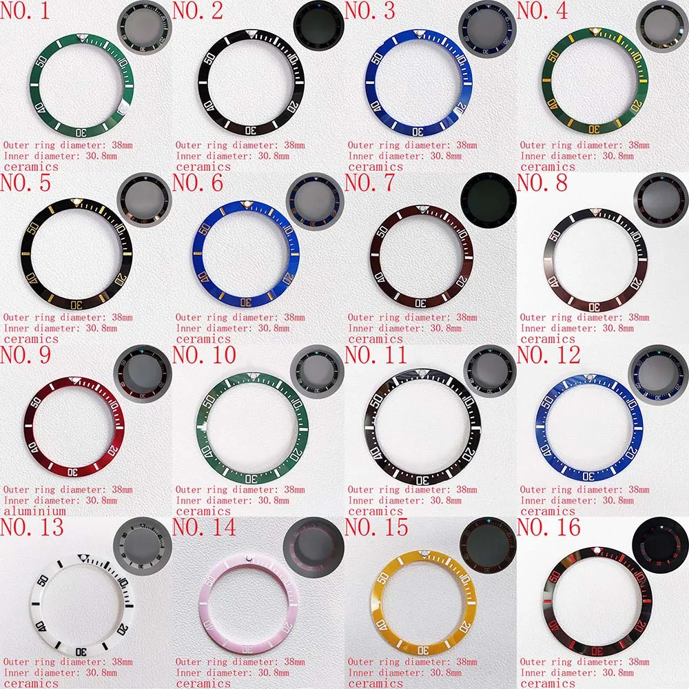 38mm Watch Ring Ceramic Bezel Insert Ring for Yacht celebrities Watch 40mm Case Watch Accessories Inner diameter 30.8mm