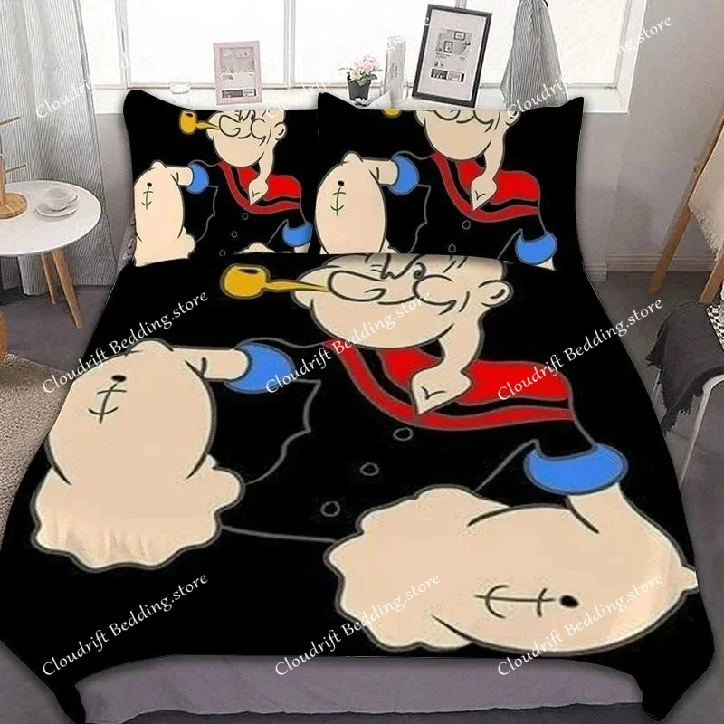 Exquisite 3D the Sailor Wallpaper Cartoon P-Popeyes Digital Printing Bedding Set Duvet Cover Comforter Bed Boys Girls Gift963