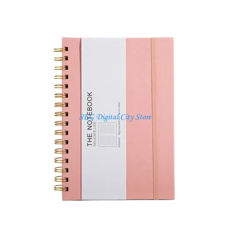 U75B Twin Coil Binding Notebook PU Leather Business Notepads Light Weight Journal For Daily Recording Note Taking Journaling