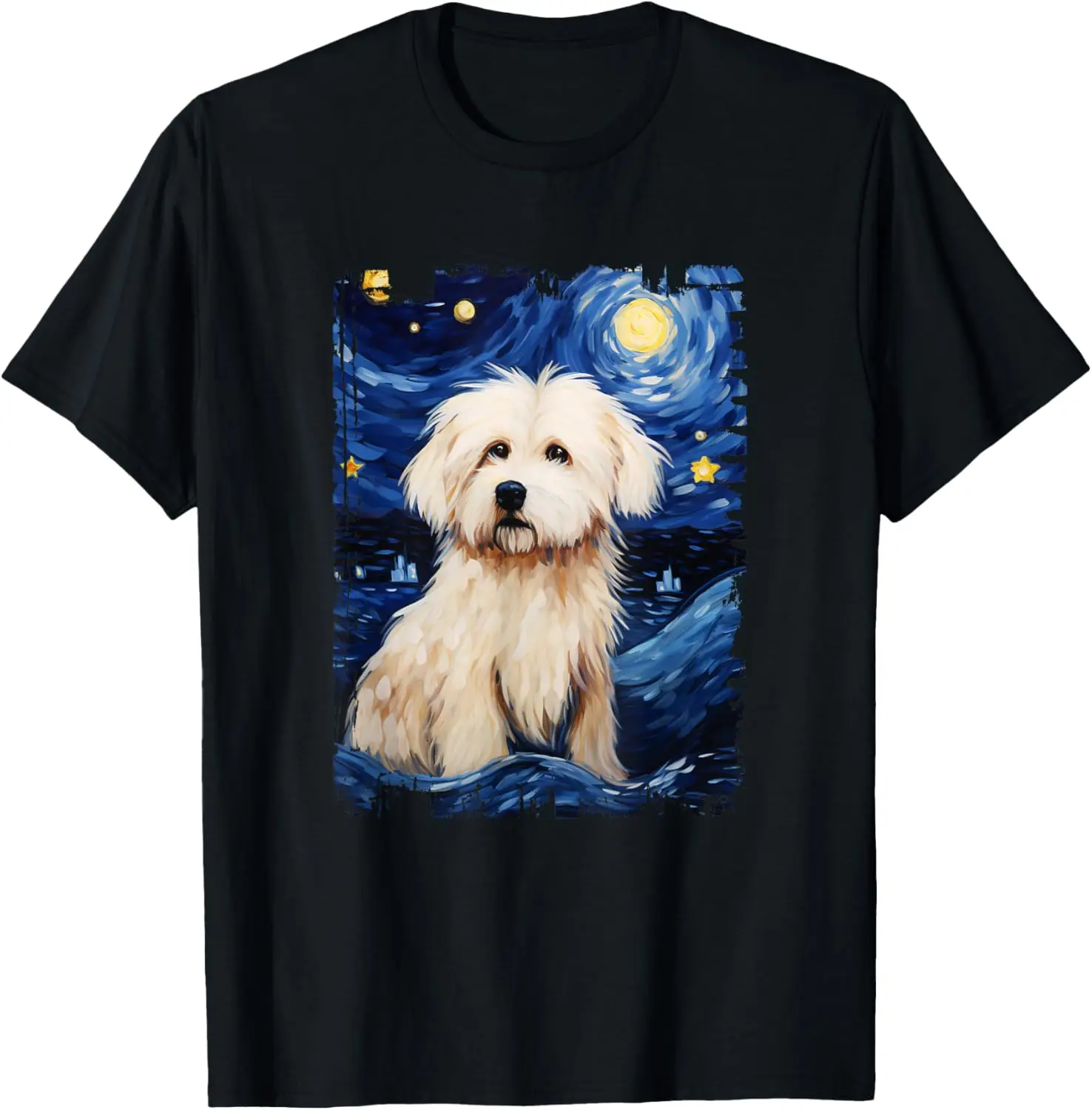 Футболка Coton de Tulear Dog Starry Night с рисунком собаки, мамы и папы, удобная хлопковая футболка