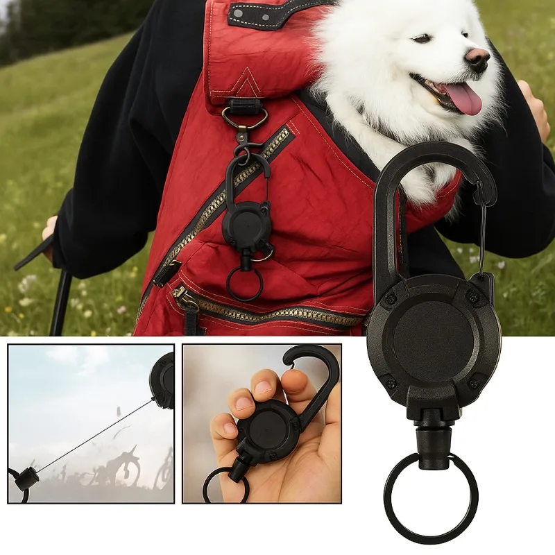 قابل للسحب الثقيلة سحب بكرة حلقة تسلق قوي أسلاك الفولاذ حبل مشبك الربيع حلقة رئيسية في الهواء الطلق رياضي مرفق المفاتيح أداة