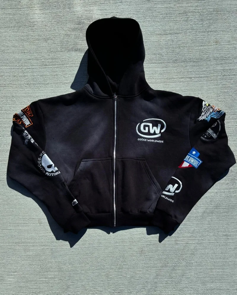 하이 스트리트 Y2K 만화 해골 패턴 미국 패션 남성 캐주얼 스웨트셔츠 락 힙합 하라주쿠 레트로 다용도 세트