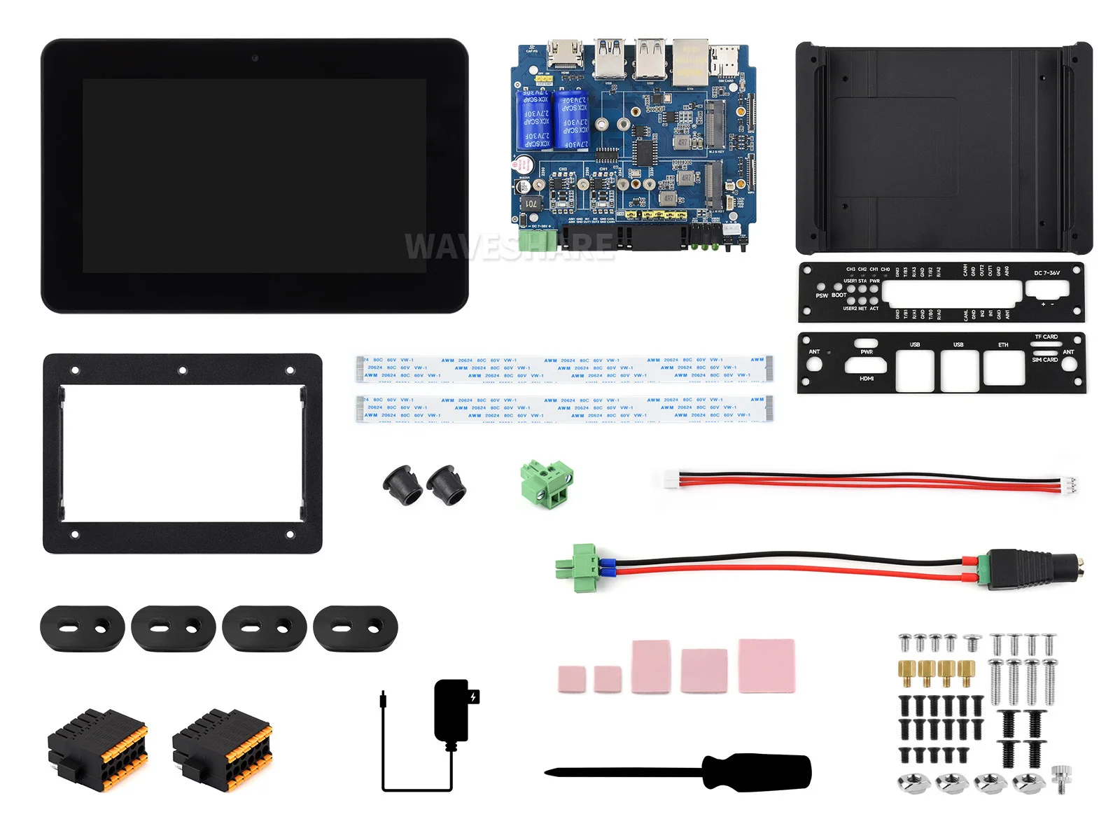 Industrial HMI All-In-One Touch Display Development Board For Raspberry Pi Compute Module 5, 10-Point Touch, Optical Bonding Tou