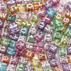 100/500pcs Square Mixed Letters Alphabet Beads Loose Spacer Acrylic Beads For Jewelry Making Bracelet Diy Accessories 6mm