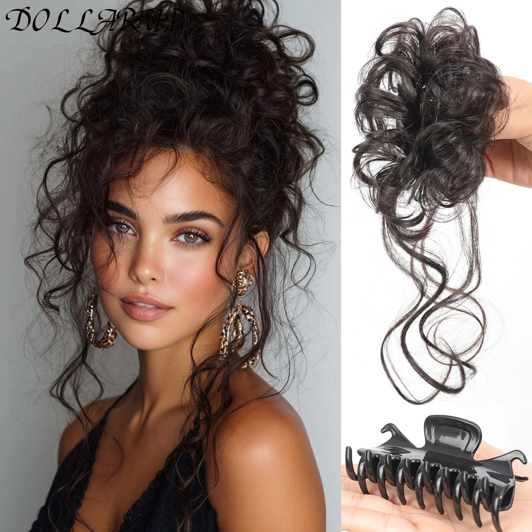 

Messy Hair Bun Piece Tousled Updo Hair Buns Hairpiece Hair Extensions Elastic Rubber Band Scrunchies for Hair Synthetic Chignon