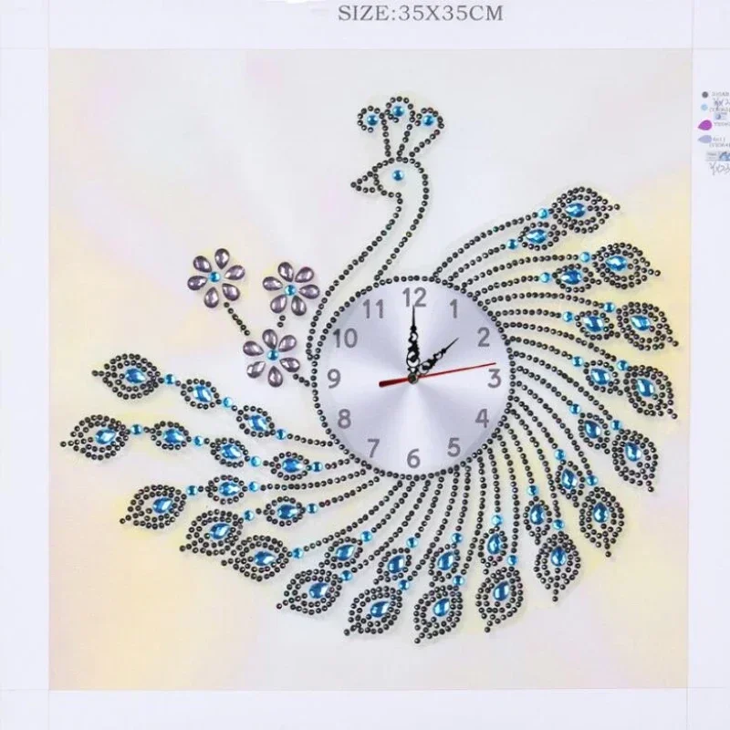 DIY Wall Clock Diamond Painting Full Special-shaped Drills Embroidery Wall Clock Embroidery Flower Butterfly Cross Stitch Watch images - 6