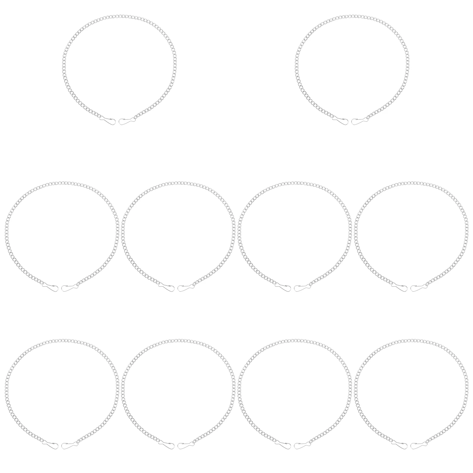 

10pcs Advertising Tag Chain 50Cm Adjustable Silver Hanging Chains Snap Clips For Bird Feeders Planters Lanterns Wind Chimes